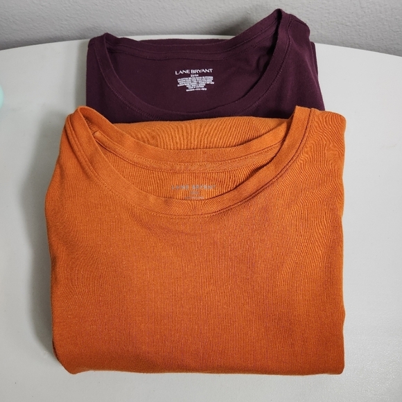 Lane Bryant Tops - Lane Bryant Womens Burnt Orange/Plum Bundle of 2 Long Sleeve Tees-Size 22/24